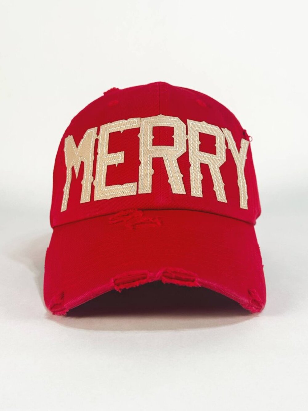 NWT "Merry" Distressed Cotton Hat